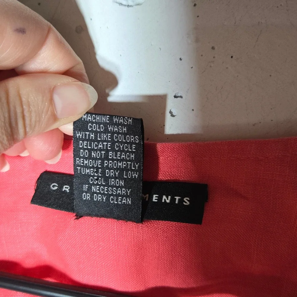 Grace‎ Elements 100% Linen Smocked Beaded Cropped Jacket 14 Coastal Breathable